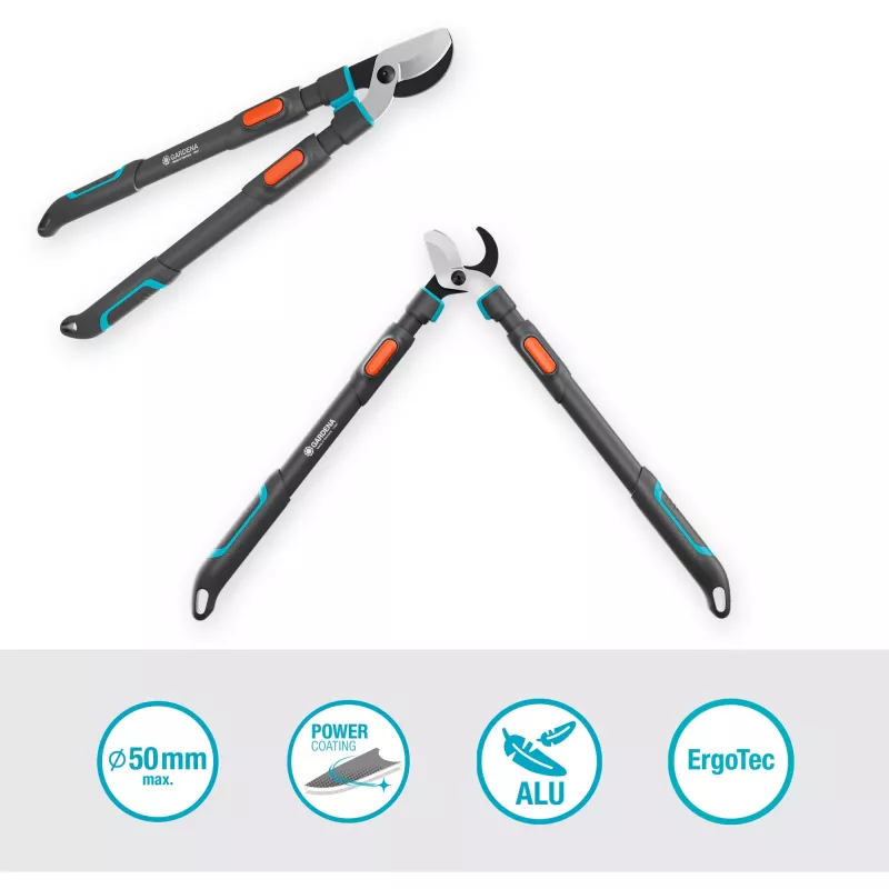 Gardena zaru grieznes TeleCut Pro L pelēks/tirkīzzils 65cm - 90cm (12041-88)