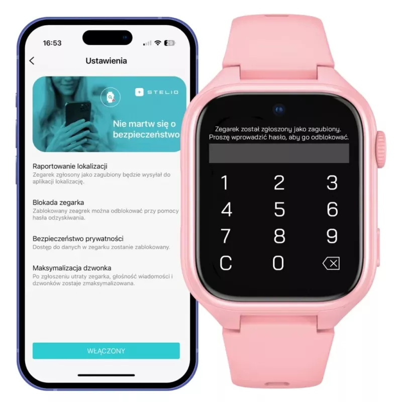 Viedpulkstenis Stelio Junior Pro AI 4G ST-SWJ102-PK — bērnu 4G pulkstenis, rozā