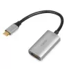 IBOX USB-C uz HDMI adaptera kabelis, modelis IACFAK, USB-C (vīrišķais) uz HDMI (sievišķais), 4K 60Hz, taisni savienotāji, sudraba krāsā
