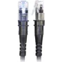 PatchSee ThinPATCH - komutācijas kabelis - RJ-45 (M) uz RJ-45 (M) - 2,1 m - 4,9 mm - FTP - CAT 6a - IEEE 802,3at - ekranēts, halogēnbrīvs - melns (TP-6A-F/7)