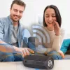 Pārnēsājams skaļrunis MANTA SPK130GO BT — Bluetooth 5.0, TWS, FM, 10W RMS, uzlādējams (melns, 8×8×19 cm)