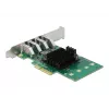 DeLOCK PCI Express x4 karte ar 4 ārējiem USB 3.0 četru kanālu portiem - zema profila formas faktors