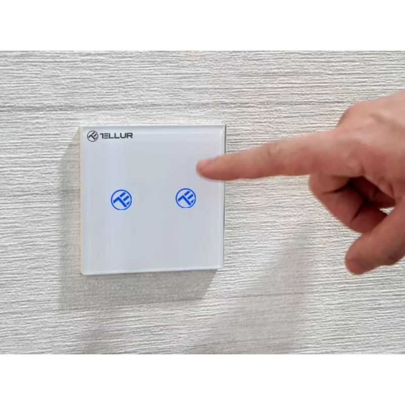 Viedais WiFi slēdzis Tellur SS2N — 2 porti, 1800 W kopējā, 10 A kanālam