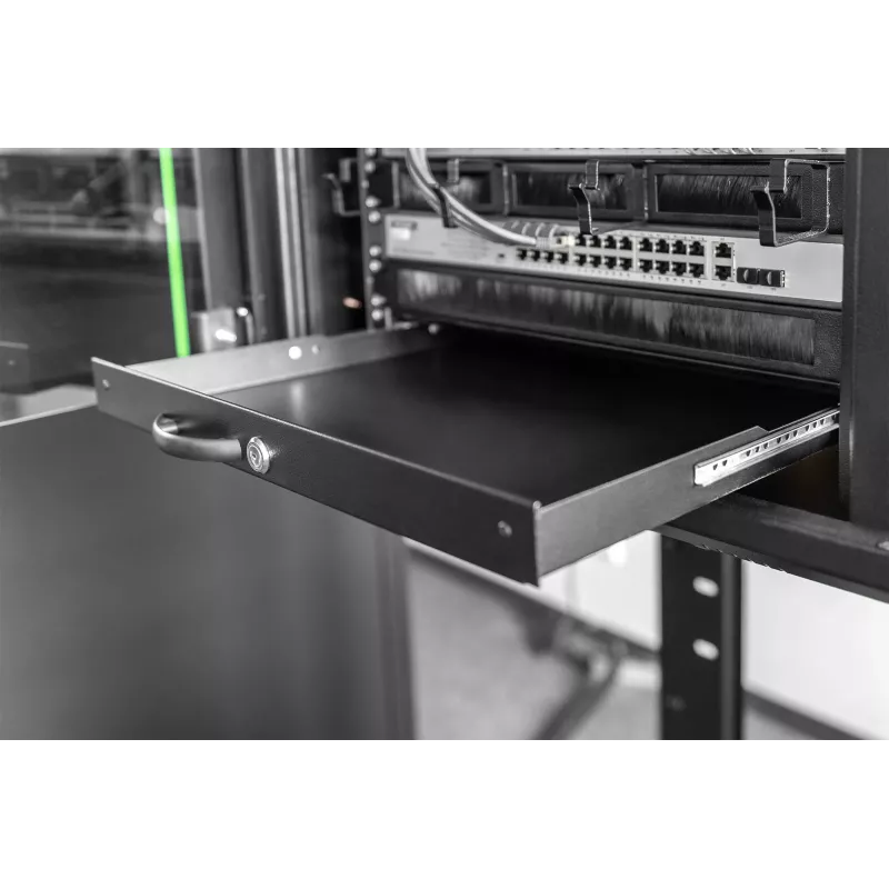 Tastatūras atvilktne un dokumentu glabātuve Digitus DN-19 KEY-1U-SW