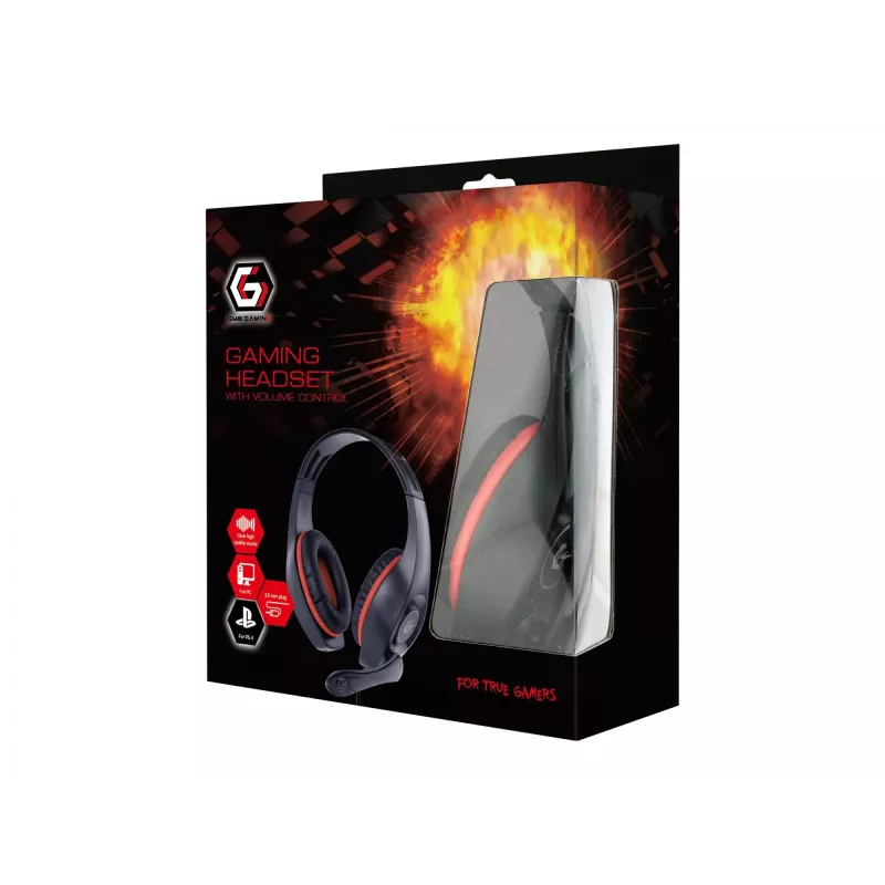 Austiņas GAMING/SARKANS/MELNS GHS-05-R Gembird