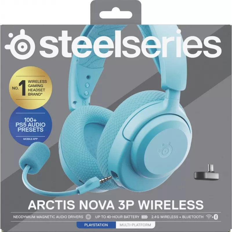 Steelseries Arctis Nova 3P bezvadu PS Aqua