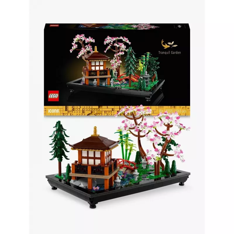 LEGO būvkonstruktors ICONS 10315 Zen dārzs, 1363 detaļas, 18+, izmēri 210×320×200 mm, svars 4,19 kg