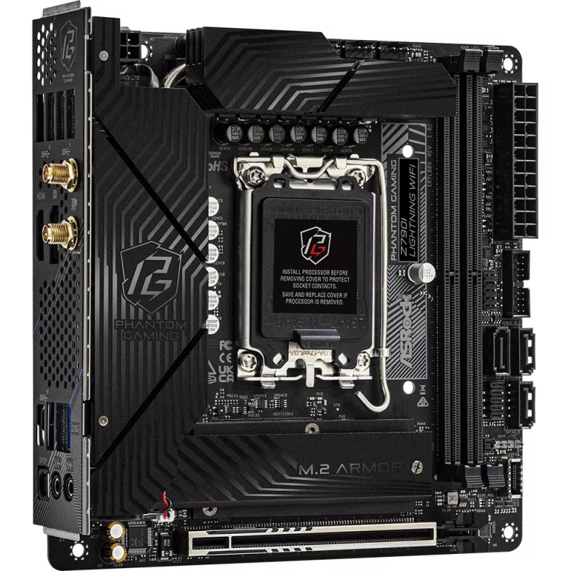 Mātesplate ASRock Z790I LIGHTNING WIFI — Intel Z790, LGA 1700, Mini-ITX, DDR5 līdz 8600 MHz, 2x DIMM, Wi‑Fi 6E, 2.5Gb LAN, 2x M.2