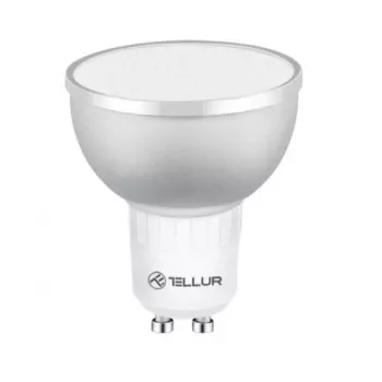 LED viedā spuldze Tellur GU10 5W RGB regulējama – GU10 ligzda, 5W, RGB, viedā vadība