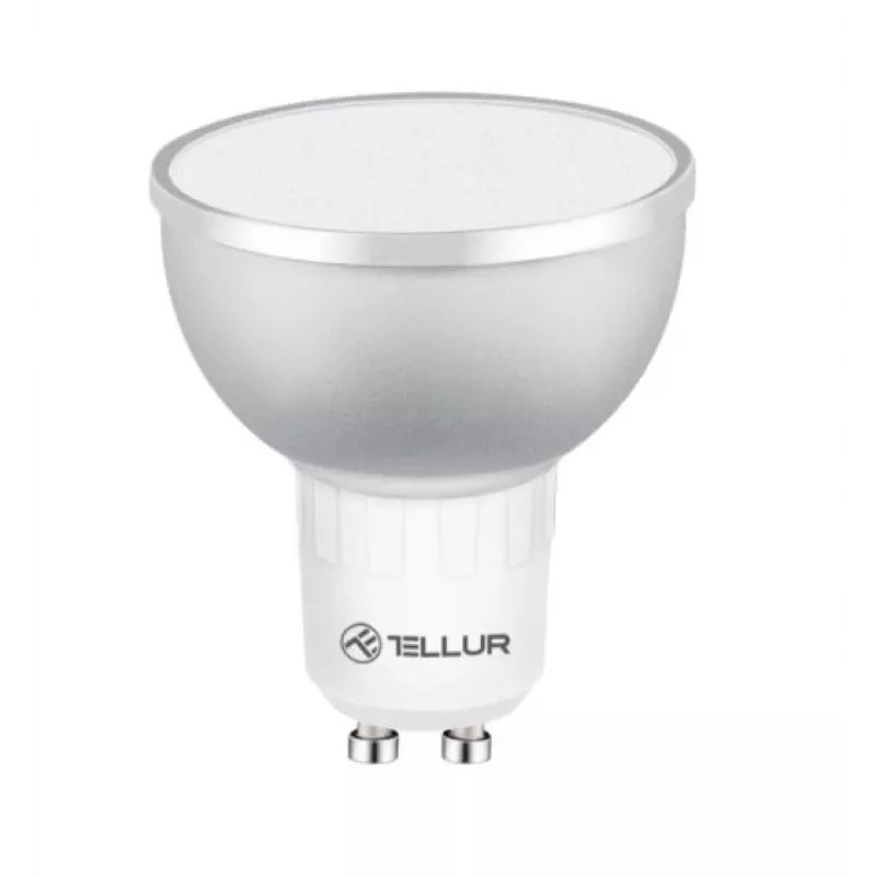 LED viedā spuldze Tellur GU10 5W RGB regulējama – GU10 ligzda, 5W, RGB, viedā vadība
