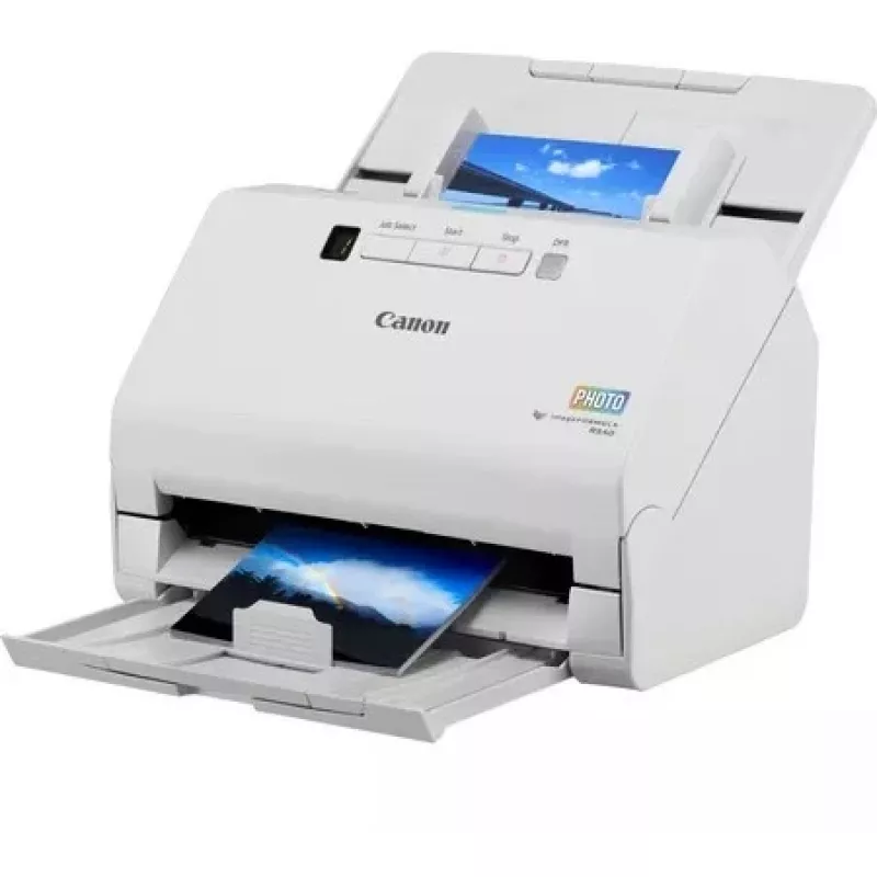 Canon imageFORMULA RS40 fotogrāfiju un dokumentu skeneris, 600 x 600 DPI, 40 lpp./min, 30 lpp./min, pelēktoņu, vienkrāsains, lokšņu padeves skeneris, balts