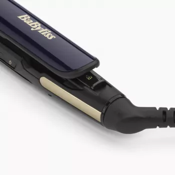Matu taisnošanas gludeklis BABYLISS ST484E — Keramikas plāksnes, Warm tehnoloģija, 230V, 3,3m vads, Melns/Zelts