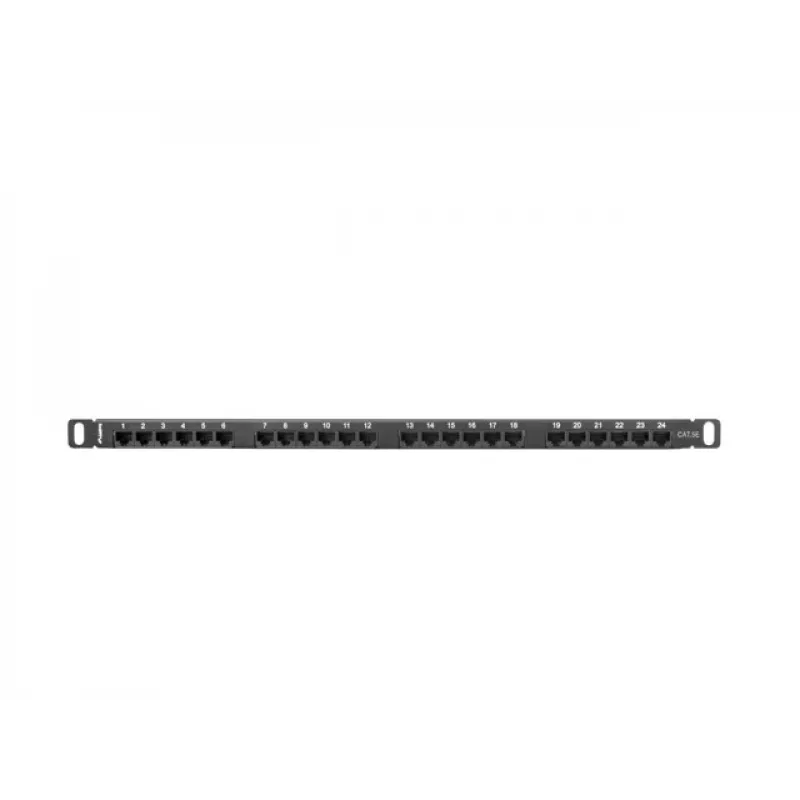 Lanberg PPU5-0024-B - RJ-45 - Cat5, Cat5e - melns - metāls - montāža statnē - 0,5U (PPU5-0024-B)