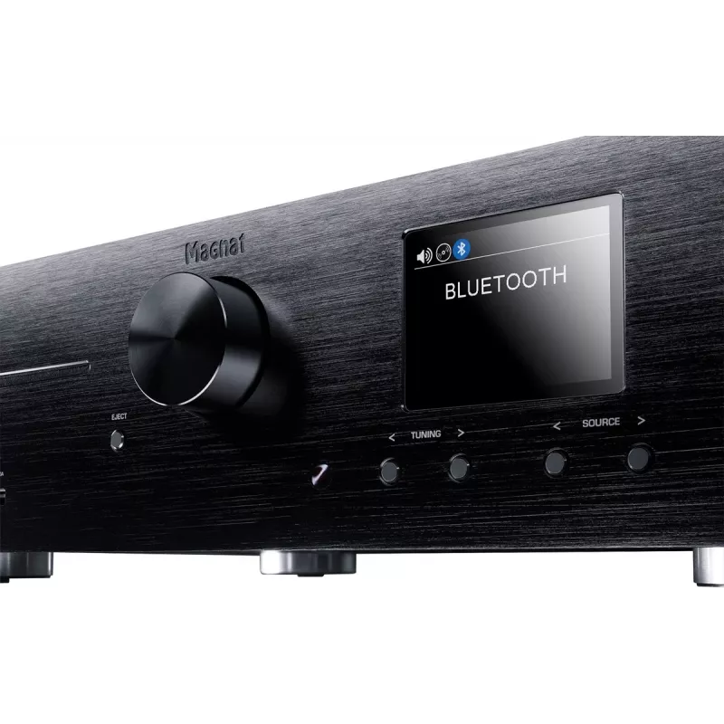 Stereo uztvērējs Magnat MC 400 — 2.0 kanāli, 40 W katrā kanālā, CD atskaņotājs, Wi‑Fi, Bluetooth, DAB/FM, Ethernet (melns)