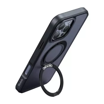 McDodo PC-4932 aizsargapvalks iPhone 16 Pro ar integrētu statīvu, melns