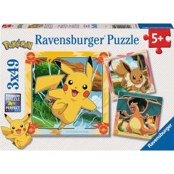 Ravensburger puzle Pikachu, Charizard un Eevee — 147 gabaliņi, no 5 gadu vecuma, 210×? mm