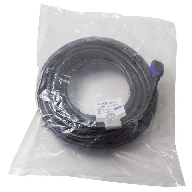 LogiLink CH0067 HDMI kabelis 15 m HDMI Type A (Standard) Melns
