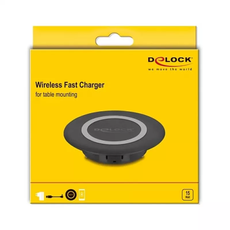Iekštelpu lādētājs DeLOCK 66284 viedtālrunim melns USB bezvadu