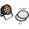 LED PAR gaisma EUROLITE 12x8W QCL 15x60° & 40° ar 2 difuzora diskiem