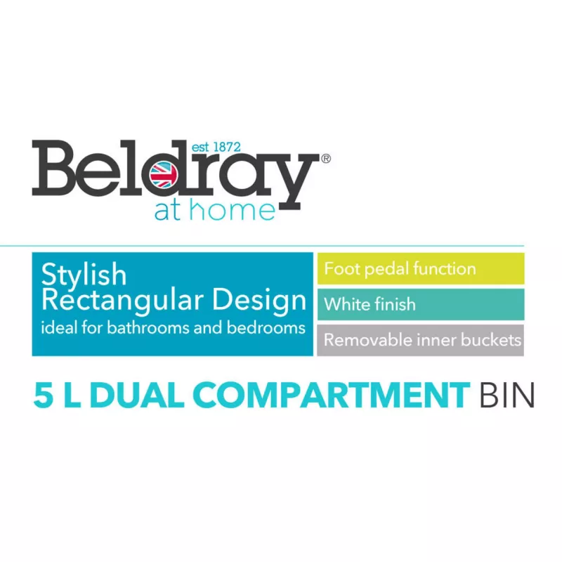 Atkritumu tvertne Beldray LA035235WHTFEU7 dubultais nodalījums 5 L balta