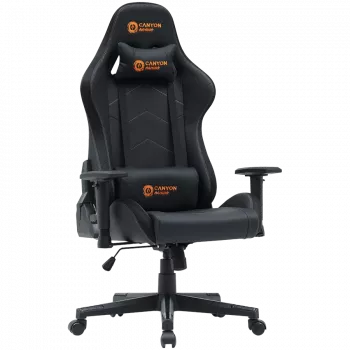 Spēļu krēsls CANYON Irida RGBCH03 RGB melns ar ergonomisku dizainu, regulējamiem roku balstiem, atgāžamu atzveltni