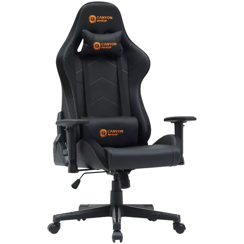 Spēļu krēsls CANYON Irida RGBCH03 RGB melns ar ergonomisku dizainu, regulējamiem roku balstiem, atgāžamu atzveltni
