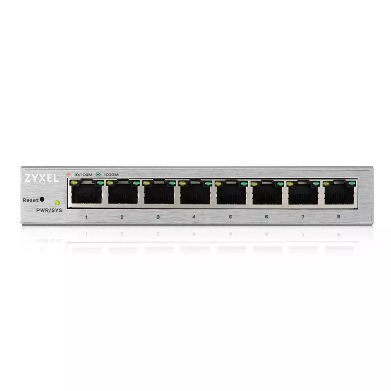 Zyxel GS1200-8 Pārvaldāms Gigabitu Ethernet (10/100/1000) Sudraba