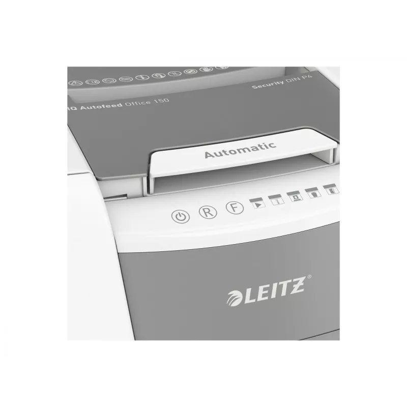 Leitz IQ Autofeed Office 150 Automātiskais papīra smalcinātājs P4, krustveida smalcināšana, 22 cm, 4 x 30 mm, 44 L, 350 lapas, 55 dB
