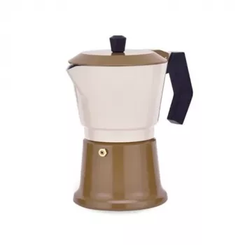 Alumīnija plīts virsmas moka katls Maestro MR-1657-3-BEIGE – 3 tasīšu espresso kafijas automāts, smilškrāsas