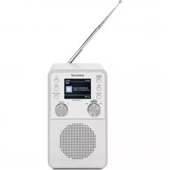 Digitālais radio TECHNISAT DigitRadio 317 Balts — FM un DAB+ uztveršana, kompakts galda dizains