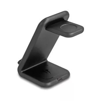 DELOCK 66941 Bezvadu lādētājs 3-in-1 viedtālrunim viedpulkstenim austiņām USB Type-C 15 W Iekštelpu melns