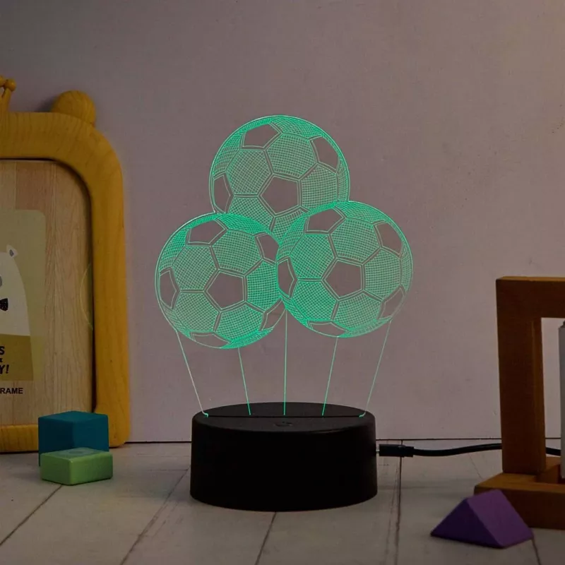 Galda lampa MANTA SNL124RGB RGB 3D gaismas dekoru bumbas, krāsu mainošas gaismas diodes, dekoratīvs apgaismojums