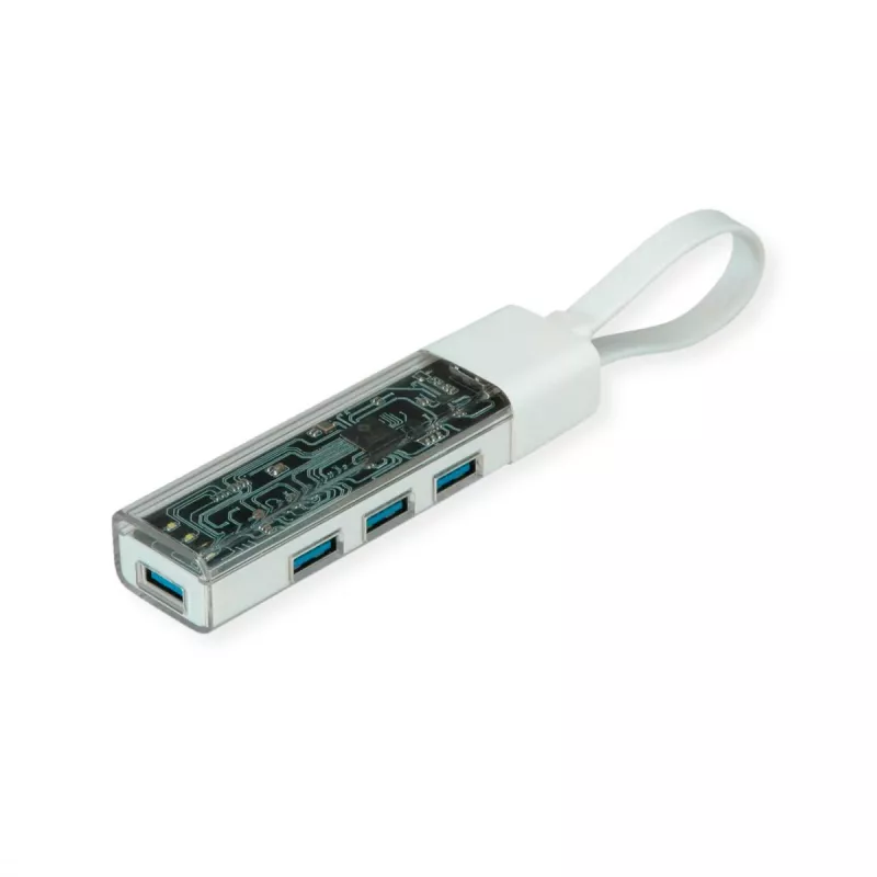 ROLINE mobils USB 3.2 Gen 1 centrmezgls, 4 porti, A+C savienojuma kabelis