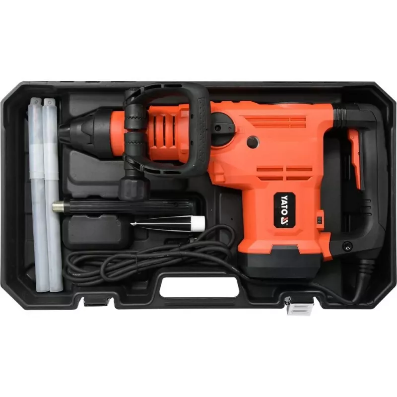 Rotējošais āmurs YATO YT-82135 1600 W SDS Max, 25 J trieciens, līdz 52 mm betona urbšanai