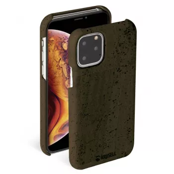 Telefona maciņš Krusell Birka Apple iPhone 11 Pro Max, tumši brūns ādas stila aizsargvāciņš