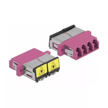 Optisko šķiedru savienotājs DeLOCK 86906 LC Quad female uz LC Quad female daudzmodu violets