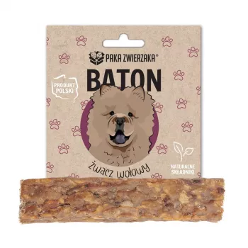 Suņu zobu kopšanas našķis PAKA ZWIERZAKA Beef Rumen Bar 12 cm, 35 g, liellopa gaļas garša, pieaugušiem suņiem, bez sojas, bez cukura