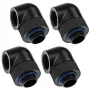 Adapter 90° G1/4 collas vīrišķais pret G1/4 collas sievišķo grozāms, XSPC, melns, 4 gab.