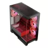 PC korpuss MODECOM Volcano SPACE APEX ARGB Midi Tower, rūdīts stikls, USB-C, atbalsta ATX/microATX/Mini-ITX, GPU līdz 430 mm, CPU dzesētājs līdz 180 mm
