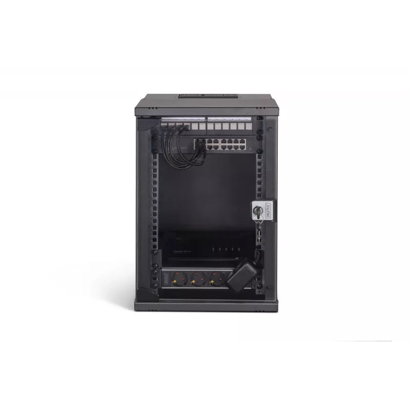 Sienas skapis Digitus DN-49103-SET 9U 315 x 300 mm Melns