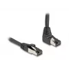 Tīkla kabelis DeLOCK RJ45 Cat.8.1 90° uz leju leņķī / taisns 2 m melns
