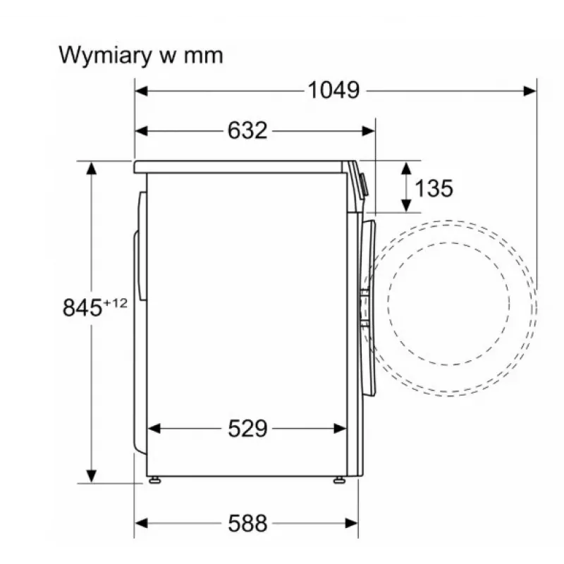 Priekšpusē lādējama veļas mašīna Bosch WGE02201PL — 8 kg, 1200 apgr./min, 55 L tilpnes, LED displejs, invertors