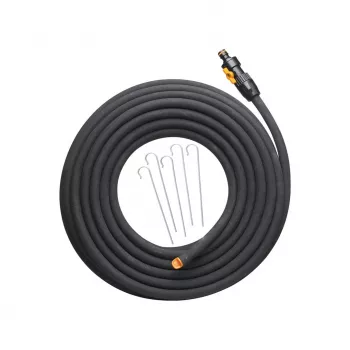 Dārza šļūtene Fiskars 1025935 — gumijas, 15 m, virszemes, UV izturīga, melna, 39 mm Ø