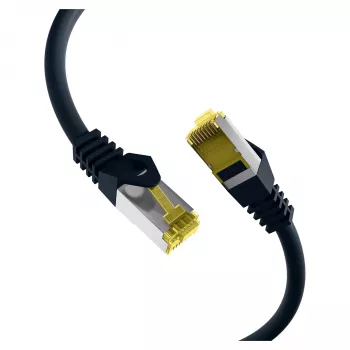 EFB-Elektronik RJ45 komutācijas kabelis Cat.6A S/FTP LSZHCat.7 neapstrādāts kabelis melns 0,15m Ražotājs: EFB Elektronik (MK7001.0,15B)