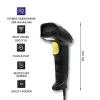 Qoltec 1D lāzera svītrkodu lasītājs | USB | Melns