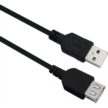 USB 2.0 pagarinātāja kabelis helos 288309 0,5 m — Melns, vīrišķais-uz-sieviešu