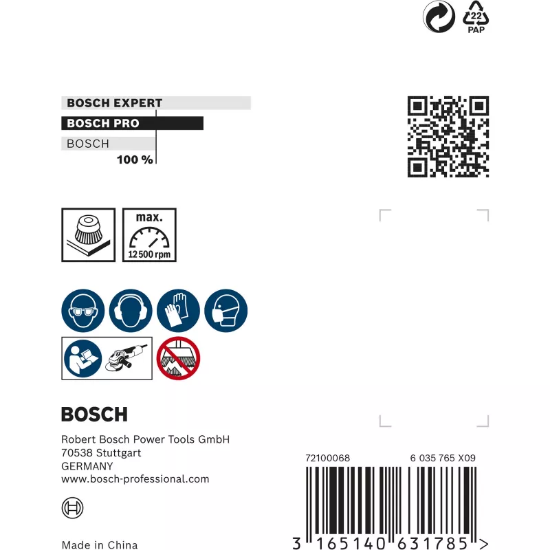 Bosch 2 608 622 098 stiepļu suka/ripas suka Kausveida suka 7,5 cm