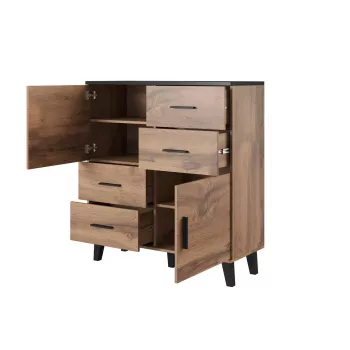 Cama sideboard LOTTA 110 2D4S wotan oak/mat Melns