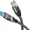 Techly ICOC U3A-RJ45-010 tīkla kabelis Melns, Sudrabs 1 m Cat6 F/UTP (FTP)