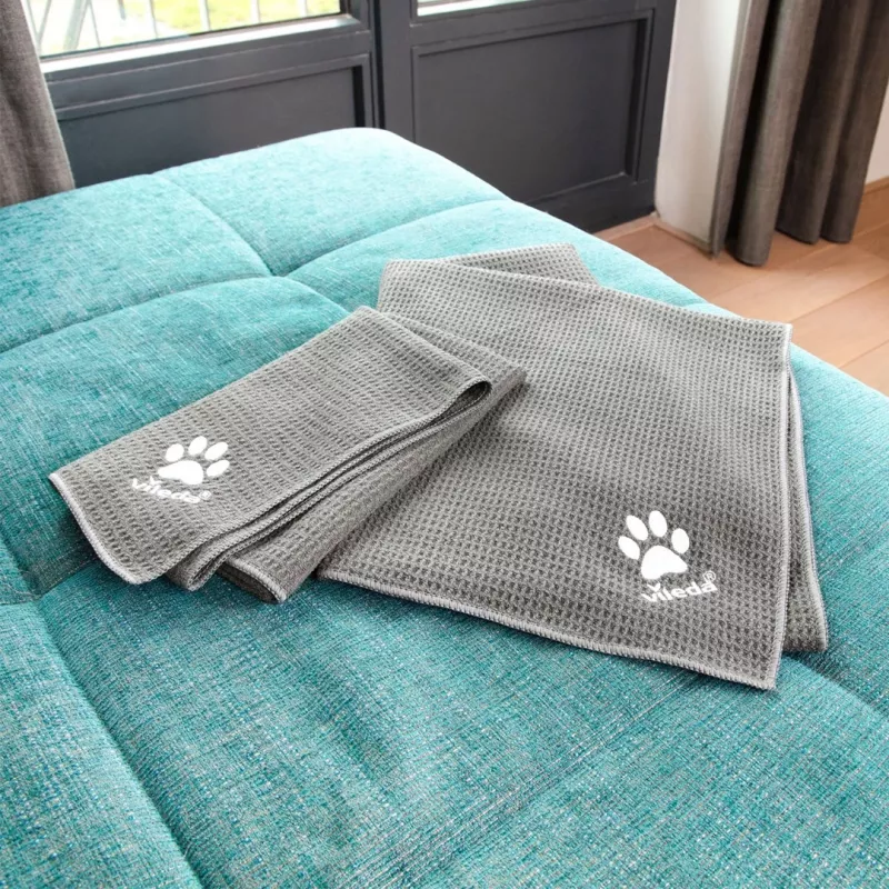 Towel VILEDA Pet Wipes 172650 450x700 mm, poliesters, mazgājams veļas mašīnā, pelēks